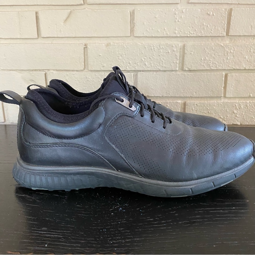 Johnston & Murphy Mens XC4 Black Waterproof Leather Hybrid Golf Shoes Size 11.5